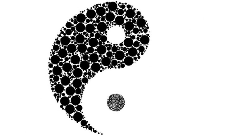 yin and yang symbol in black and white on a white background.
