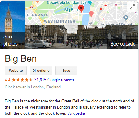 Google Knowledge Graph – Big Ben