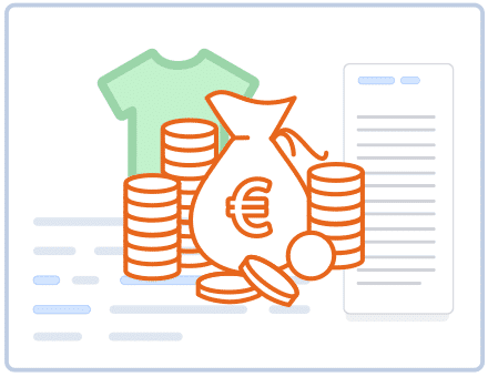 Small illustration showing cash layed over a webpage.