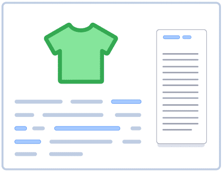 Small illustration showing a search result for a t-shirt.